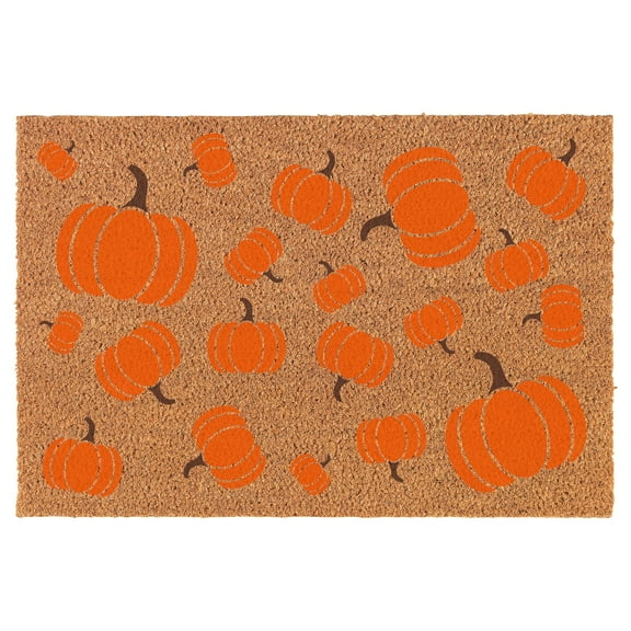 Welcome Doormat Coco Coir Door Mat Gift Pumpkins Fall Halloween Thanksgiving (24" x 16")