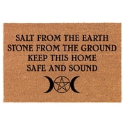 Welcome Doormat Coco Coir Door Mat Gift Salt from The Earth Wiccan Witch Pagan 24" x 16"