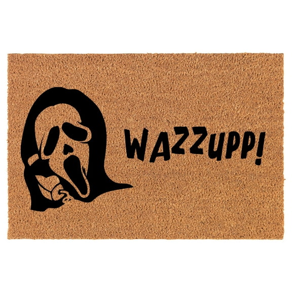 Welcome Doormat Coco Coir Door Mat Gift Scary Ghost Wazzup Funny Horror Halloween (24" x 16")