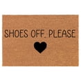thumbnail image 1 of Welcome Doormat Coco Coir Door Mat Gift Shoes Off Please (24" x 16"), 1 of 1