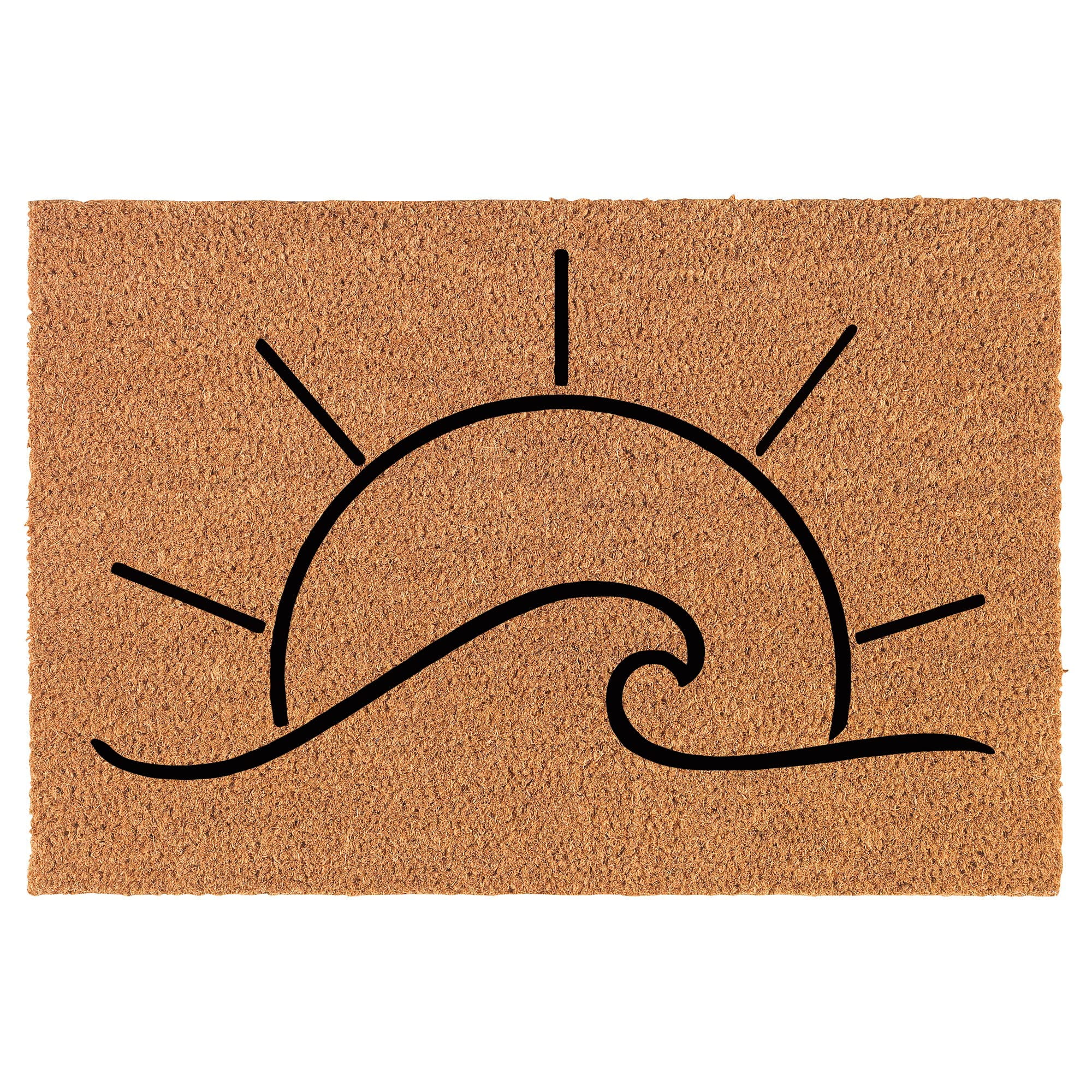 Doormat Coco Coir Door Mat Gift Sun and Wave Summer, Beach