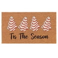 thumbnail image 1 of Welcome Doormat Coco Coir Door Mat Gift Tis The Season Funny Christmas Tree Cakes White (24" x 16"), 1 of 1