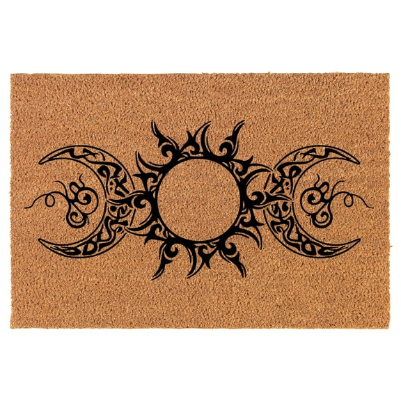 Welcome Doormat Coco Coir Door Mat Gift Triple Goddess Moon (24" x 16")