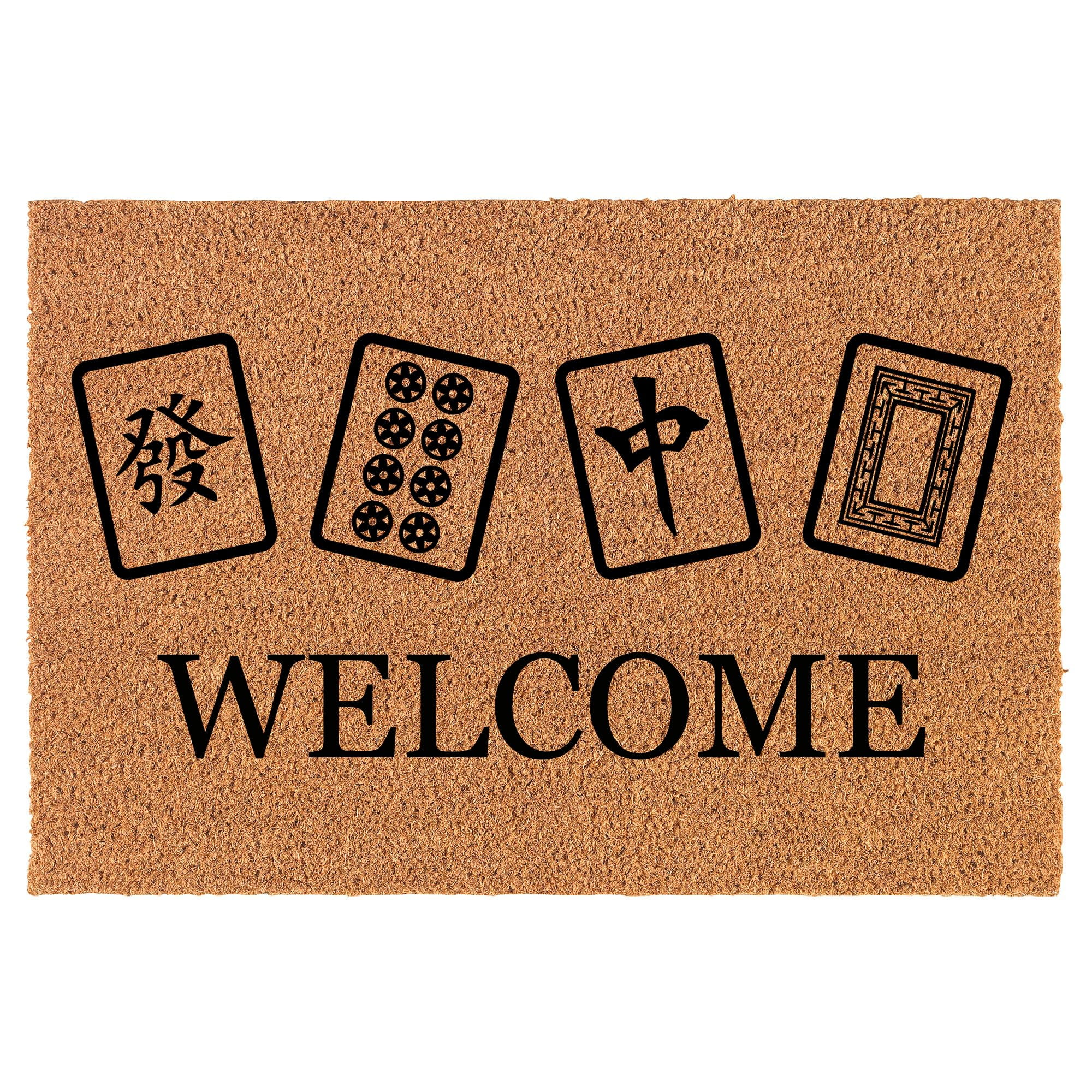Welcome Doormat Coco Coir Door Mat Gift Welcome Mahjong Tiles (30" x 18")