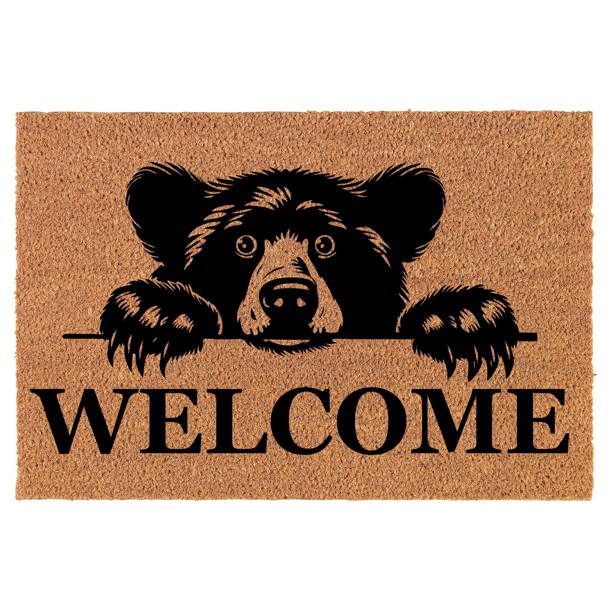 Welcome Doormat Coco Coir Door Mat Gift Welcome Peeking Bear (30