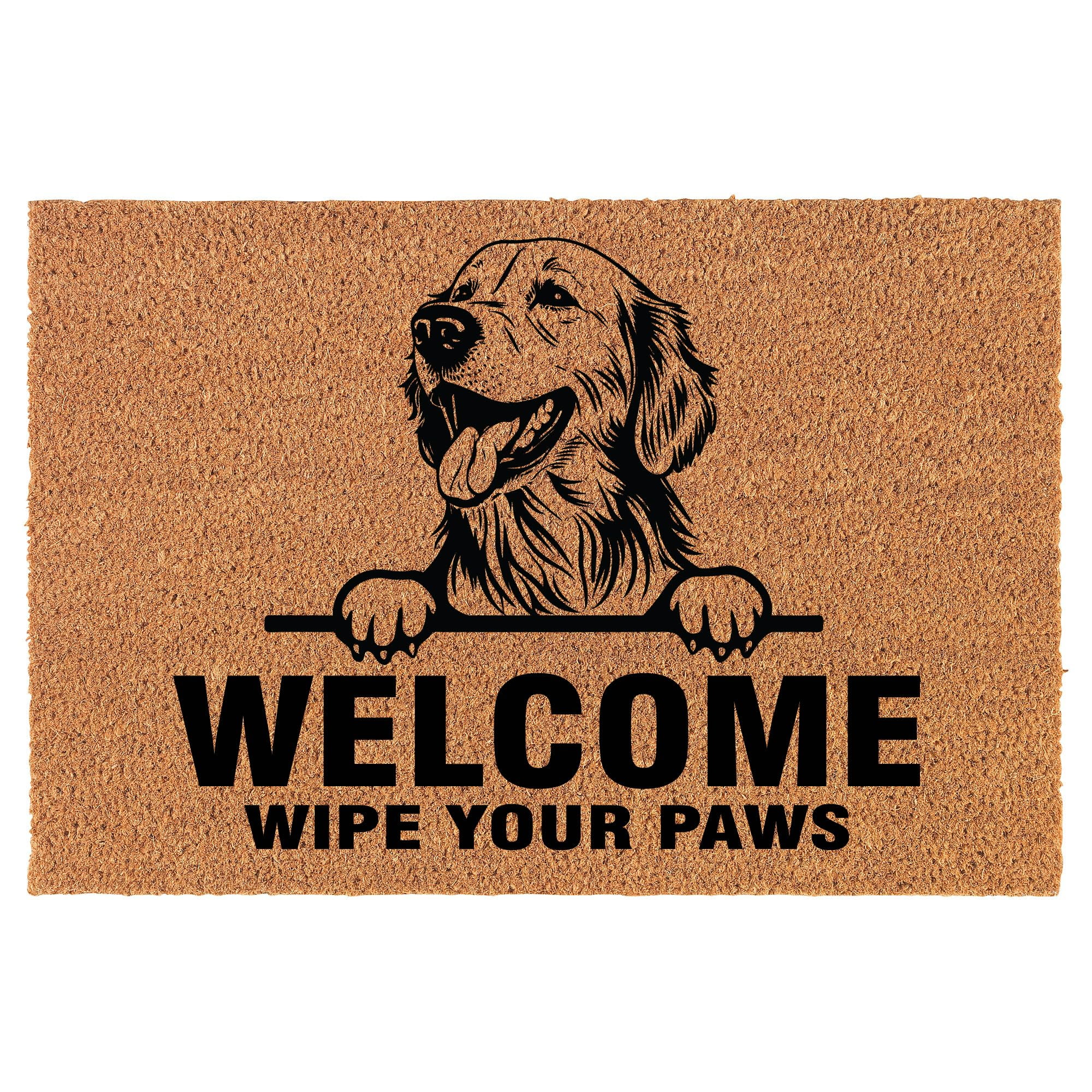 Doormat Coco Coir Door Mat Gift Wipe Your Paws Golden