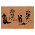thumbnail image 1 of Welcome Doormat Coco Coir Door Mat Gift Western Boots Cowgirl Cowboy (30" x 18"), 1 of 1