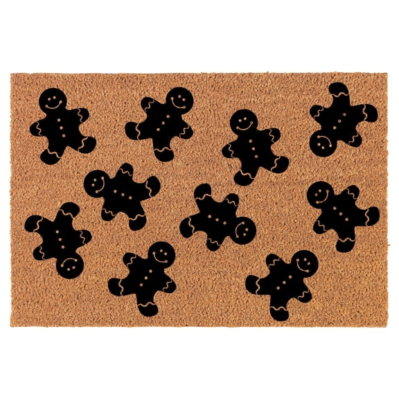 Welcome Doormat Coco Coir Door Mat Gingerbread Man Christmas (24" x 16")