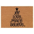 thumbnail image 1 of Welcome Doormat Coco Coir Door Mat Joy Love Peace Believe Christmas (30" x 18"), 1 of 1