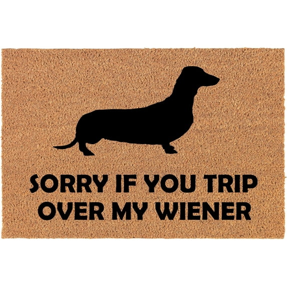 Welcome Doormat Door Mat Gift Sorry If You Trip Over My Wiener Dachshund Funny 16x24 inch