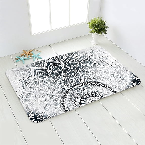 Welcome Doormat Eastern Elements Pattern Indoor Outdoor Entrance Door Mat Bath Rug Front Door Mats Kitchen Door Mats Porch Mats Home Decor 30 x18 Inch