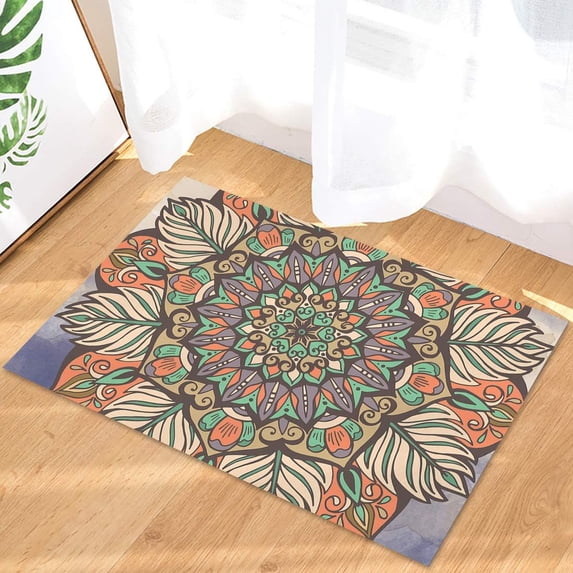 Welcome Doormat Ethnic Pattern Indoor Outdoor Entrance Door Mat Bath Rug Decorative Front Door Mats Kitchen Door Mats Porch Mats Home Decor 24 x16 Inch