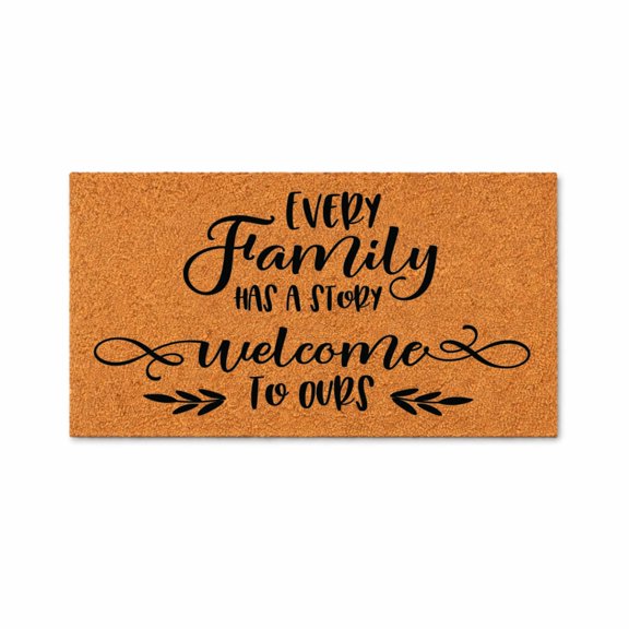 Welcome Doormat, Every Family Has A Story, Welcome To Our Home, Front Door Mat, Housewarming Gift 6082 (16x24 inches) 6082