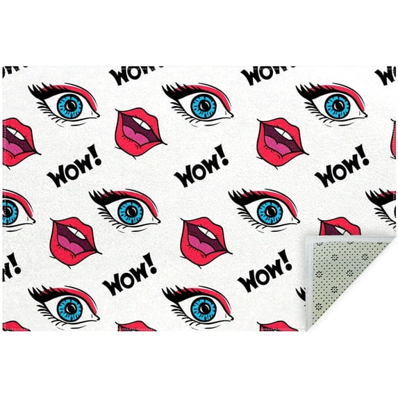 Welcome Doormat Funny Eyes Lips Pattern Indoor Outdoor Entrance Door Mat Bath Rug Decorative Patio Garage Garden Kitchen Door Mats Porch Mats Home Decor 24 x36 Inch