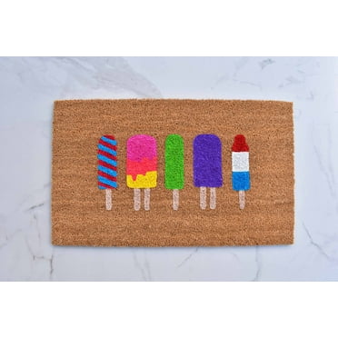 Welcome Doormat Funny Mat Coloring Placemats Popsicle Doormat Cute Doormat Summer Doormat Welcome Mat Summer Decor Home Welcome Mats Outdoor and Indoor, Non-Slip Area Rug 16x24 Inch