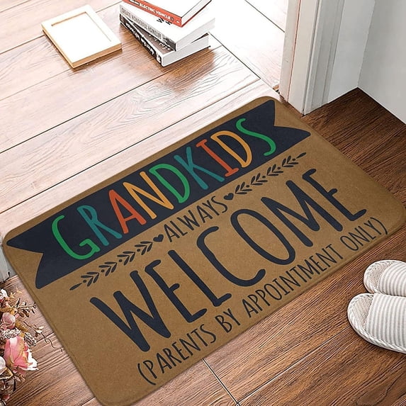 Welcome Doormat Grandkids Always Welcome (Parents by Appointment Only) Indoor Outdoor Entrance Door Mat Bath Rug Front Door Mats Kitchen Door Mats Porch Mats Home Decor 24 x36 Inch