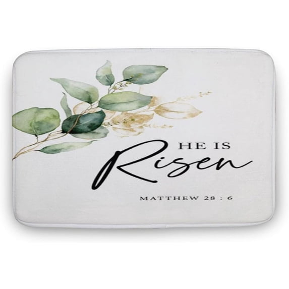 Welcome Doormat He is Risen Indoor Outdoor Entrance Door Mat Bath Rug Decorative Patio Garage Garden Kitchen Door Mats Porch Mats Home Decor 30 x18 Inch