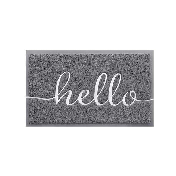 Welcome Doormat Hello Gray Indoor Door Mat Entryway Rug Kitchen Mat Bedroom Carpet Floor Mat, 15.75x23.62 Inches