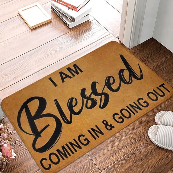 Welcome Doormat I Am Blessed Coming in and Going Out Indoor Outdoor Entrance Door Mat Bath Rug Decorative Front Door Mats Kitchen Door Mats Porch Mats Home Decor 24 x36 Inch