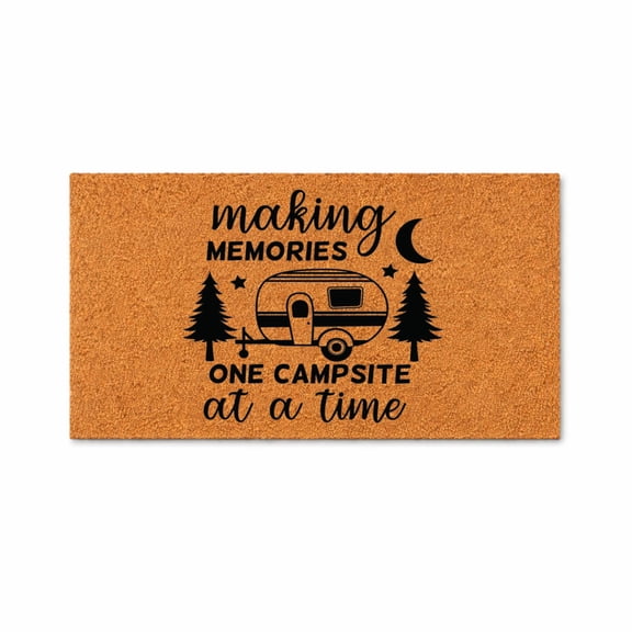 Making Memories One Campsite At A Time Doormat, Camping Trailer Outdoor Welcome Mat, Non Slip Entryway Door Mat (16x24 inches) WoodByStu 7552