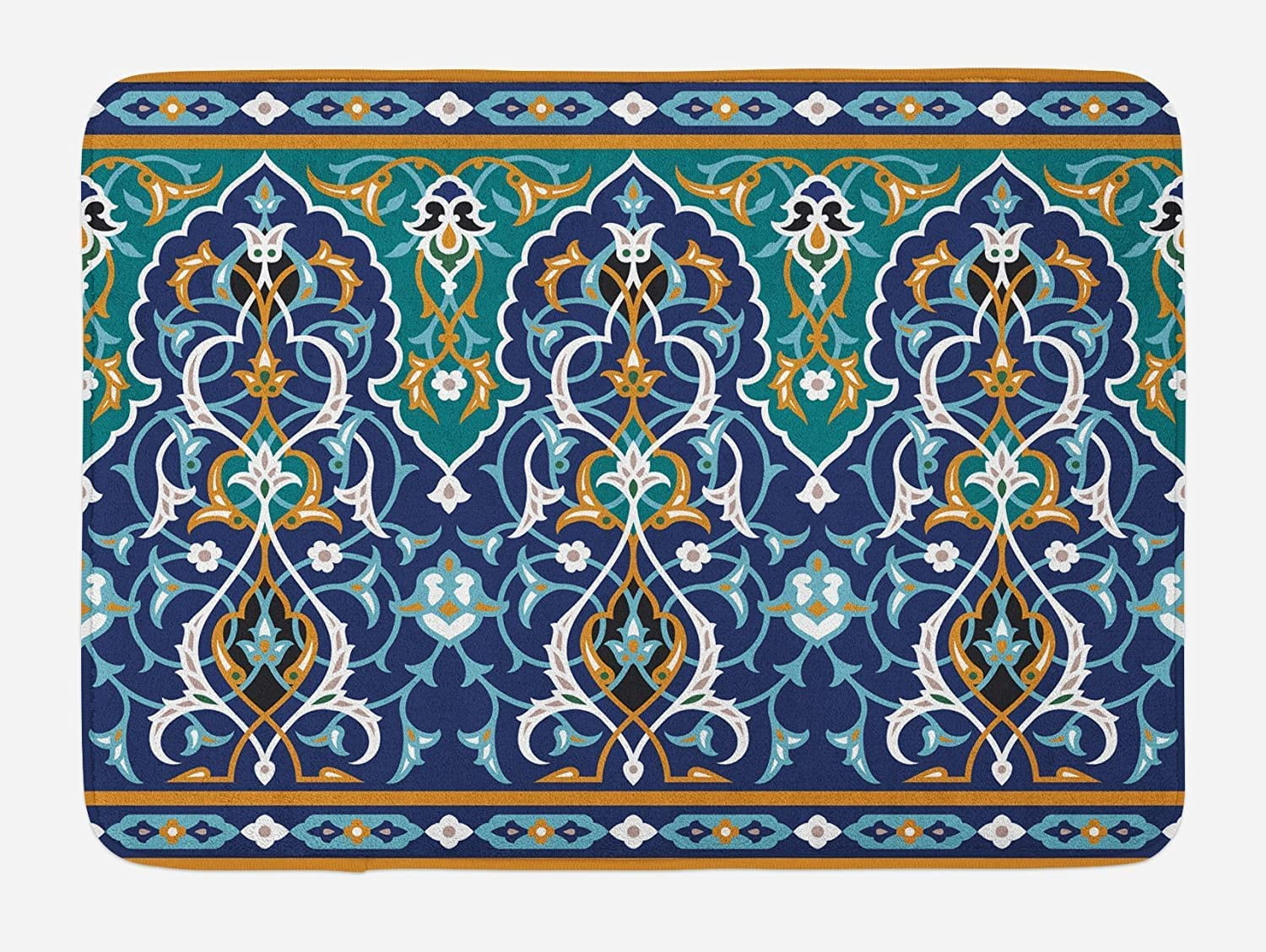Doormat Moroccan Oriental Petals Hippie Mosaic Indoor Outdoor