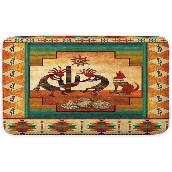 Welcome Doormat Native Southwestern Ethnic Pattern Indoor Outdoor Entrance Door Mat Bath Rug Decorative Front Door Mats Kitchen Door Mats Porch Mats Home Decor 30 x18 Inch