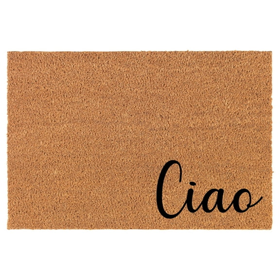 Welcome Doormat Natural Coco Coir Door Mat Ciao CORNER (24" x 16")