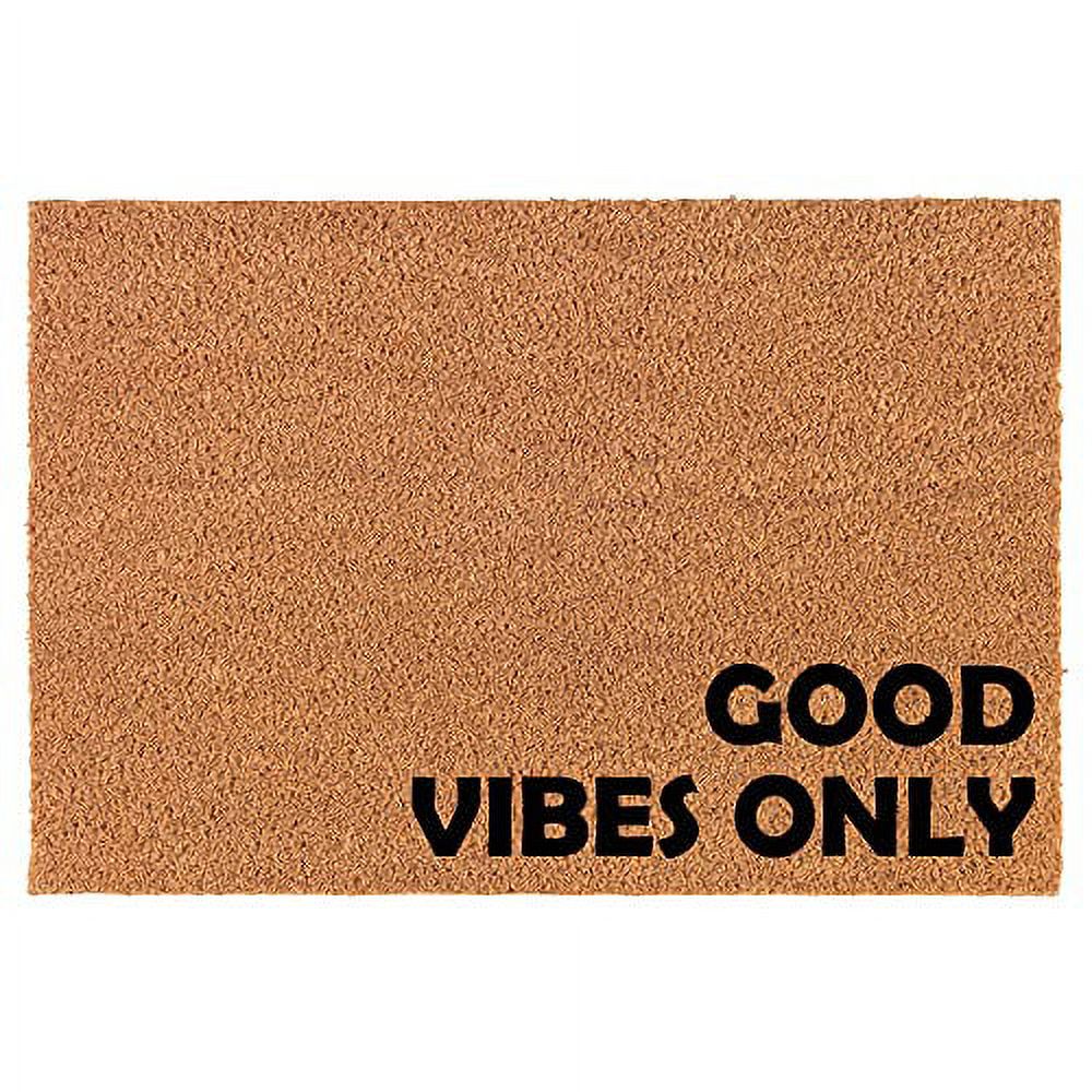 Doormat Natural Coco Coir Door Mat Good Vibes Only Corner Funny