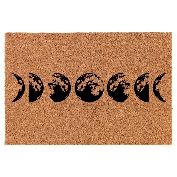 Welcome Doormat Natural Coco Coir Door Mat Moon Phases (30" x 18")