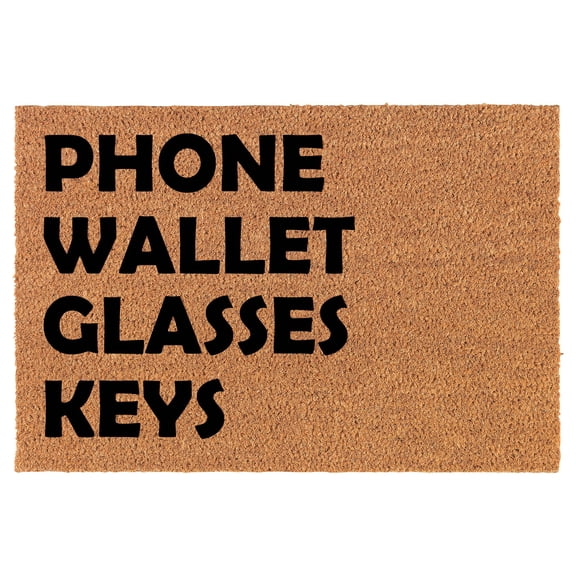 Welcome Doormat Natural Coco Coir Door Mat Phone Wallet Glasses Keys Funny (24" x 16")