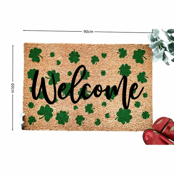 Welcome Doormat Patrick's Day Housewarming Gift Custom Doormat Closing Gift, Non Slip Dirt Trapping Entrance Rug for Front Door Home Decor, Outdoor Indoor Welcome Mat