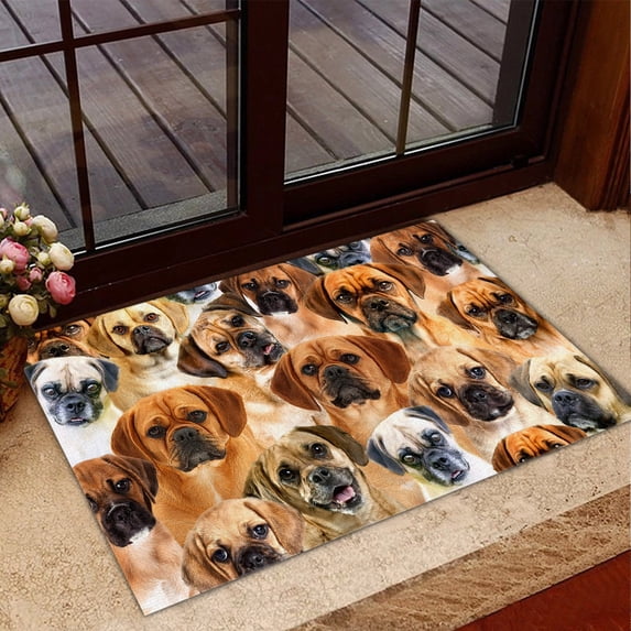 Welcome Doormat Puggle Dog Faces Hope You Like Dogs Hair Indoor/Outdoors Door Mat Entrance Front Door Rug Non Slip Floor Mat for Kitchen/Bedroom/Bathroom Home Decor 18 x 30 inch