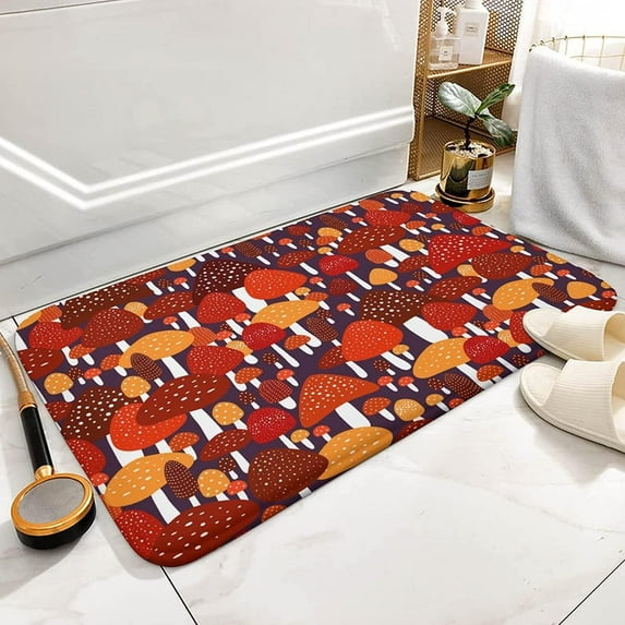 Welcome Doormat Red Mushroom Indoor Outdoor Entrance Door Mat Bath Rug Decorative Front Door Mats Kitchen Door Mats Porch Mats Home Decor 24 x36 Inch