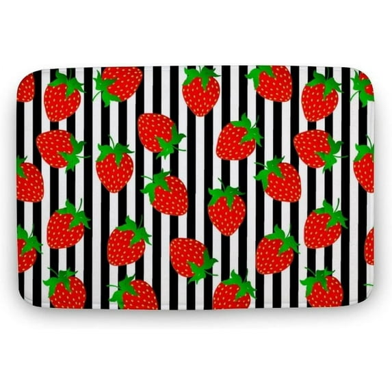 Welcome Doormat Ripe Juicy Strawberries Fresh Plant Fruits Indoor Outdoor Entrance Door Mat Bath Rug Decorative Patio Garage Garden Kitchen Door Mats Porch Mats Home Decor ch 16x24 Inch