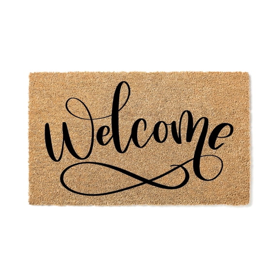 Welcome Doormat, Script Design Entryway Floor Mat, Indoor Outdoor Door Mat (16x24 inches) 3135