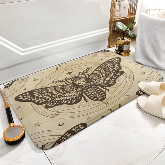 Welcome Doormat Skull Butterfly Moon Sun Indoor Outdoor Entrance Door Mat Bath Rug Decorative Front Door Mats Kitchen Door Mats Porch Mats Home Decor 30 x18 Inch
