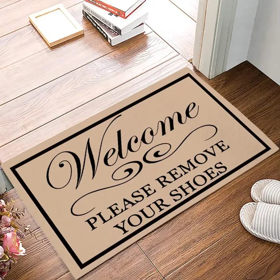 Welcome Doormat Sunflower Entrance Door Mat Buffalo Kitchen Decor Non-Slip Carpet Rugs Decorative for Home Bathroom Bedroom