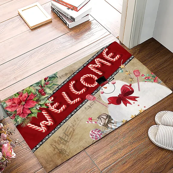 Welcome Doormat Sunflower Entrance Door Mat Buffalo Kitchen Decor Non-Slip Carpet Rugs Decorative for Home Bathroom Bedroom