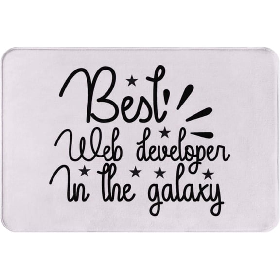 Welcome Doormat Web Developer Galaxy Design Non-Slip Mat for Front Door Indoor Outdoor Porch Entrance Entryway 16x24 Inches