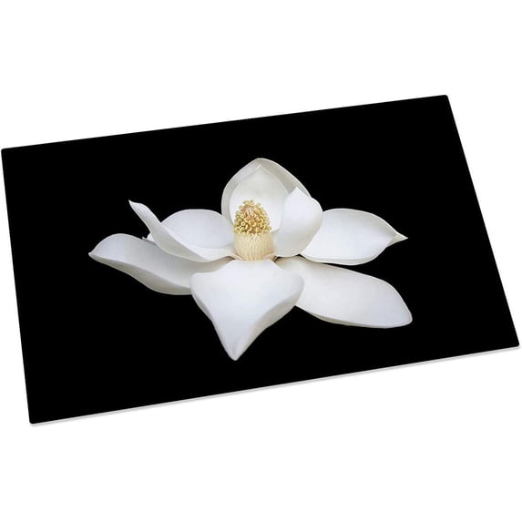 Welcome Doormat White Blossoms Magnolia Flowers Black Indoor Outdoor Entrance Door Mat Bath Rug Decorative Front Door Mats Kitchen Door Mats Porch Mats Home Decor 30 x18 Inch