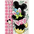 thumbnail image 1 of Welcome Easter Cartoon Mouse Bunny Decorative Garden Flag, Rabbit Ears Eggs Pink Plaid Check Yard Outside Decorations, Farmhouse Outdoor Small Home Decor Double Sided 12 x 18, 1 of 5