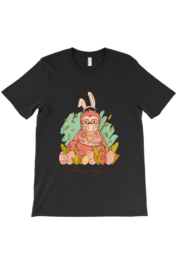 Welcome Easter Funny Sloth Rabbit Holiday Graphic T-Shirt G7039, Up to 5XL