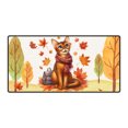 thumbnail image 1 of Welcome Fall Abyssinian Enjoys School Time Autumn Fall Leaves Desk Mat Full Keyboard Mouse Pad Cat Lover Kitten Owner Gifts Large Mousepad - 02013, 1 of 5