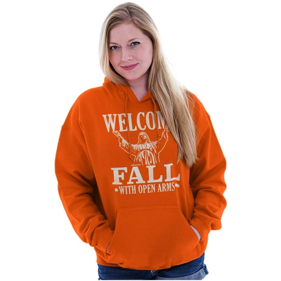 Welcome Fall Autumn Jesus Vibes Women Plus Size Hoodie Brisco Brands 2X