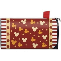 Welcome Fall Cartoon Mouse Mailbox Cover Magnetic Standard Size 21"x19", Red Autumn Pumpkin Decorative Post Letter Box Wrap Decor, Thanksgiving Polka Dot Garden Yard Outdoor Decoration