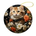 thumbnail image 1 of Welcome Fall Cat with Flowers Ceramics Ornaments Funny Cat Keepsake Ceramic Ornament Collectible Present Gift Xmas Tree Decoration Funny Gifts for Women/Men, 1 of 8