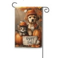 thumbnail image 1 of Welcome Fall Cat and Dog 18x12 Inch Durable Polyester Seasonal Garden Flag, Floral Welcome Banner, Double-Sided Outdoor Decor, 1 of 10