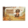 thumbnail image 1 of Welcome Fall Dachshund Cozy Autumn Field Pumpkins Golden Leaves Doormat Wiener Dog Lover Gifts Idea Indoor Outdoor Welcome Mat - 12013, 1 of 5