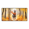 thumbnail image 1 of Welcome Fall Doberman Pinscher Strolling Through the Autumn Maple Forest Desk Mat Full Keyboard Mouse Pad Doberman Dog Lover Gifts Large Mousepad - 12012, 1 of 5