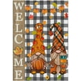 thumbnail image 1 of Welcome Fall Flags Double Sided 28x40 Gnomes Pumpkin Maple Leaves Garden Flag Large Outdoor Flag Autumn Buffalo Plaid House Yard Decorations, 1 of 6